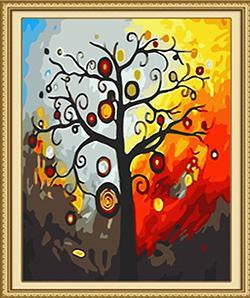Abstract Tree Paint by Numbers