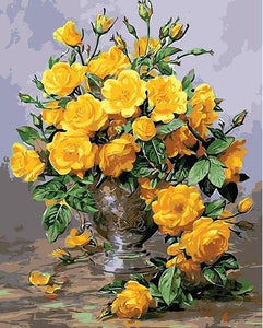 Amazing Yellow Roses Paint by Numbers
