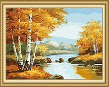 Load image into Gallery viewer, Autumn Trees & Lake Paint by Numbers