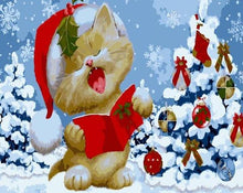 Load image into Gallery viewer, Christmas Cat Paint by Numbers