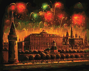 Fireworks on Castle Paint by Numbers
