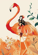Load image into Gallery viewer, Flamingo & Girl Paint by Numbers