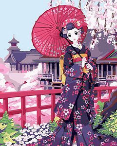 Geisha Japanese Anime Paint by Numbers