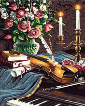 Load image into Gallery viewer, Guitar & Roses Paint by Numbers