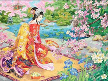 Load image into Gallery viewer, Japanese Lady in Garden Paint by Diamonds