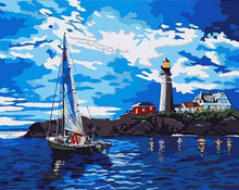 Load image into Gallery viewer, Lighthouse & Ship Paint by Numbers