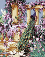 Load image into Gallery viewer, Peacock & Flowers Paint by Numbers