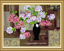 Load image into Gallery viewer, Pink & Purple Roses Paint by Numbers