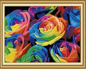 Rainbow Roses Paint by Numbers