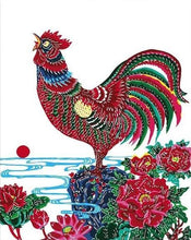Load image into Gallery viewer, Rooster & Flowers Paint by Numbers