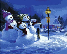 Load image into Gallery viewer, Snow Man Family Paint by Numbers