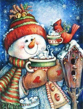 Load image into Gallery viewer, Snowman & Birdie Tea Time Paint by Diamonds