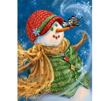 Load image into Gallery viewer, Snowman & Sparrows Paint by Diamonds