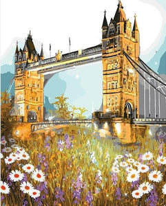 Tower Bridge & Flowers Paint by Numbers