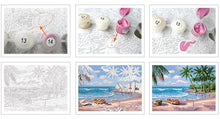 Load image into Gallery viewer, Town on the Beach and Boats Paint by Number Kit for Adults