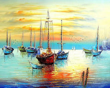 Load image into Gallery viewer, boats and sea paint by numbers