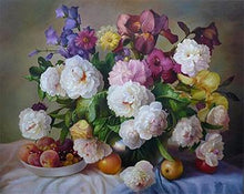 Load image into Gallery viewer, Framed Flower Paintings to be Painted by YOU - Paint by Numbers