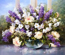 Load image into Gallery viewer, Framed Flower Paintings to be Painted by YOU - Paint by Numbers