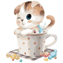 Load image into Gallery viewer, Cute Cat in the Cup - Paint by Numbers For Kids