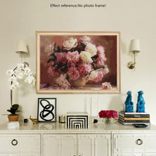 Load image into Gallery viewer, Pink and white flowers in a vase Diamond Painting set