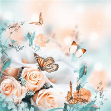 Load image into Gallery viewer, Roses and Butterflies - 5D Diamond Painting
