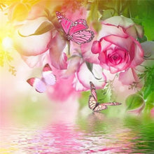 Load image into Gallery viewer, Roses and Butterflies - 5D Diamond Painting