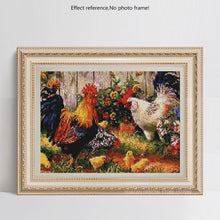 Load image into Gallery viewer, Chicken and Flowers Painting by Diamonds