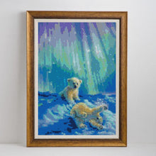 Load image into Gallery viewer, White Bears Playing Diamond Art Kit
