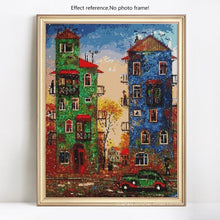 Load image into Gallery viewer, Blue Building Green Building - Painting Diamonds