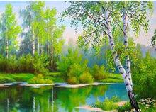 Load image into Gallery viewer, green lake diamond painting