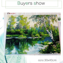Load image into Gallery viewer, Green Lake Painting Kits with Diamonds