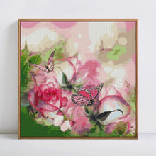 Load image into Gallery viewer, Roses and Butterflies - 5D Diamond Painting