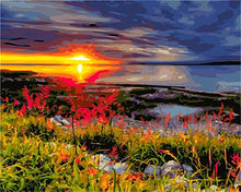 Load image into Gallery viewer, sunset paint by numbers