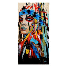 Load image into Gallery viewer, American Indian Woman Painting  - paint by numbers for adults