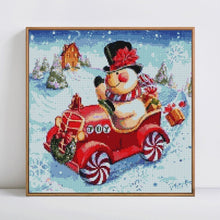 Load image into Gallery viewer, Snowman on Christmas Car - Paint by Diamonds