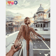Load image into Gallery viewer, Romantic Travel Painting With Paint by Numbers Kit DIY
