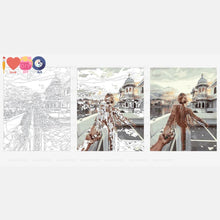 Load image into Gallery viewer, Romantic Travel Painting With Paint by Numbers Kit DIY