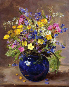Pretty Vase & Flowers Paint by Numbers