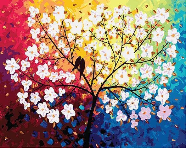 Abstract Floral Tree Paint by Numbers