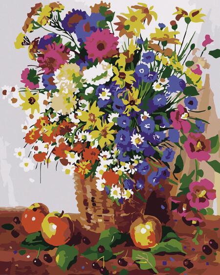 Adorable Floral Basket Paint by Numbers