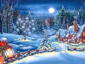 Amazing Winter Night Paint by Diamonds