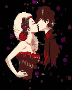 Anime Couple Kiss Paint by Numbers