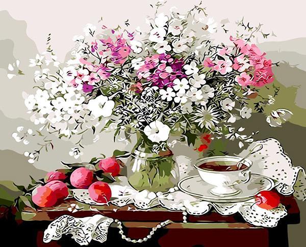 Apples, Tea & Flowers Paint by Numbers