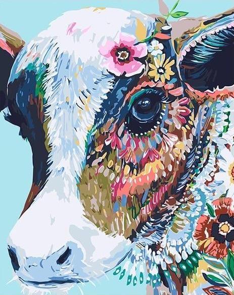 Artistic Cow Paint by Numbers
