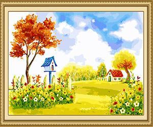 Autumn Farm Scene Paint by Numbers
