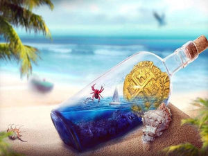 Beach View in Bottle Paint by Diamonds