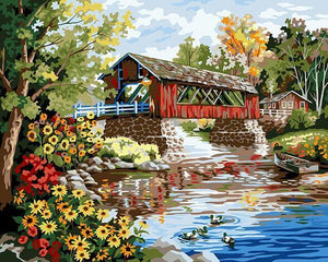 Beautiful Cottage & Flowers Paint by Numbers