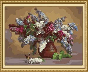 Beautiful Floral Vase Paint by Numbers