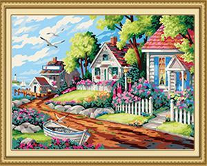 Beautiful Garden & Houses Paint by Numbers