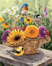 Load image into Gallery viewer, Birds &amp; Flowers Basket Paint by Numbers